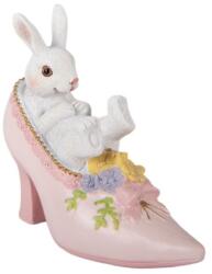 Clayre & Eef Rózsaszín cipőben csücsülő fehér nyuszi