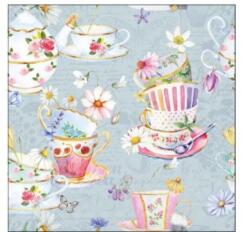 Ambiente Tea cups blue papírszalvéta 25x25cm, 20db-os