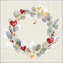 Ambiente Eucalyptus wreath green papírszalvéta 33x33cm, 20db-os