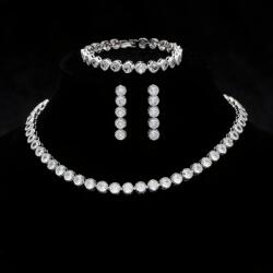 ElectraStore Set Bijuterii Tennis Placat Cu Aur Alb Theresa (241)