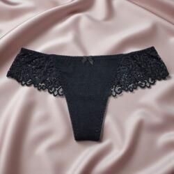 Lemila Női elegáns csipkés pamut tanga Fekete, L 113119