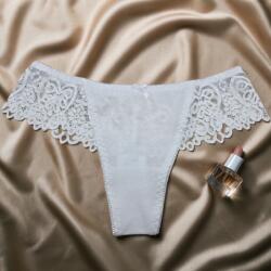 Lemila Női elegáns csipkés pamut tanga Fehér, M 113112