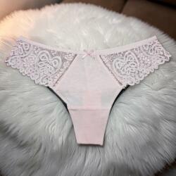 Lemila Női elegáns csipkés pamut tanga Púder, S 113067