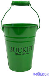  Színes bádog vödör 10 cm magas BUCKET - Zöld