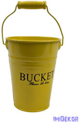  Színes bádog vödör 10 cm magas BUCKET - Sárga