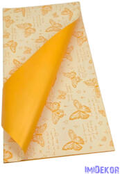  Fólia ív 57x56cm 20db/csomag Lepke mintás - Krém-Sárga
