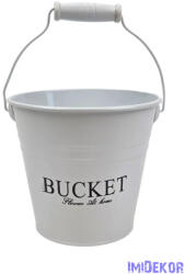  Színes bádog vödör 13 cm BUCKET - Fehér