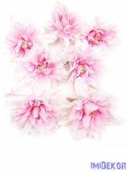  Dália selyemvirág fej 10 cm - Fehér-rózsaszín