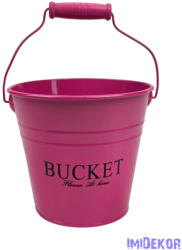  Színes bádog vödör 13 cm BUCKET - Pink