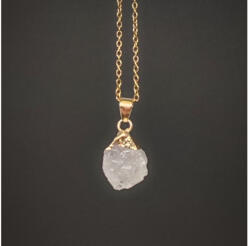 R. M. ékszer Szeretet rózsakvarc nyers medál nyaklánccal 1-2cm (022376)
