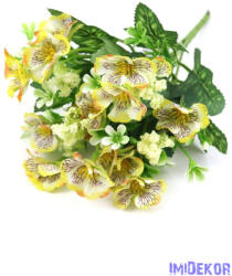  Kisfejű árvácska csokor 28cm - Sárga