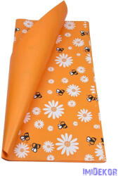  Fólia ív 57x56cm 20db/csomag Méhecske mintás - Narancs