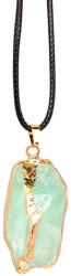R. M. ékszer Tudatos fluorit nyers medál nyaklánccal réz díszítéssel 3-4cm (022390)