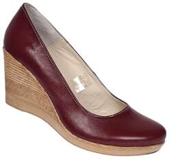 CIUCALETI Pantofi dama casual din piele naturala box cu platforma de 7 cm MARA Visiniu, marimea 41
