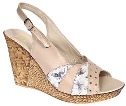 MV Ciucaleti Sandale dama din piele naturala cu platforme de 10cm Bej Color BVS47XBF, marimea 36