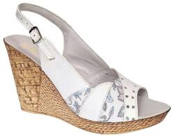 MV Ciucaleti Sandale dama din piele naturala cu platforme de 10cm Alb Floral BVS47XA, marimea 41
