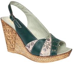MV Ciucaleti Sandale dama din piele naturala cu platforme de 10cm Verde Floral BVS47XV, marimea 40