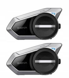 Sena Sistem Intercom pentru Casca Motocicleta Sena 50S-10D, Dual Pack, Bluetooth, Negru-Argintiu (50S-10D)