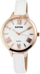 RAPTOR Ceas dama, Raptor, carcasa aurie, cadran si curea piele alba (RA10012-003) Ceas
