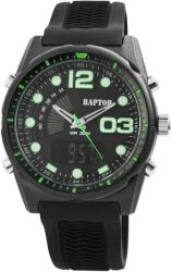 RAPTOR Ceas barbatesc, Raptor, analog/digital, carcasa si curea silicon neagra, functii multiple, diametru 46mm (RA20031-001) Ceas