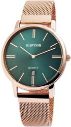 RAPTOR Ceas dama, Raptor, cadran turquoise, carcasa si bratara impletita tip milanez rose auriu (RA10003-005) Ceas