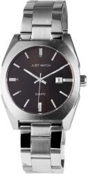 Just Watch Ceas barbatesc, Just Watch, argintiu, cadran maro/bordo, bratara inox (JW11707MB-DBR) Ceas
