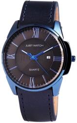 Just Watch Ceas barbatesc, Just Watch, carcasa si cadran bicolore, functie data, curea piele naturala, 45mm (JW6158-GR) Ceas