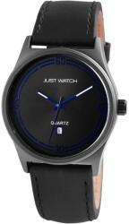 Just Watch Ceas barbatesc, Just Watch, functie data, carcasa negru mat, cadran negru, curea piele naturala neagra (JW10035-BK) Ceas