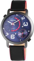 RAPTOR Ceas barbatesc, Raptor, dual time, carcasa argintie, cadran albastru, curea neagra, 45mm (RA20099-007) Ceas