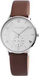 Just Watch Ceas barbatesc, Just Watch, cadran alb, curea piele naturala maro (JW20015-001) Ceas