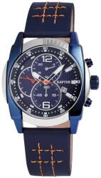 RAPTOR Ceas barbatesc, Raptor, data, aparenta chrono, carcasa bicolora, curea piele insertie portocaliu (297993000093) Ceas