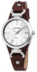 RAPTOR Ceas femei, Raptor, argintiu, curea maro, cadran argintiu (197822500032) Ceas