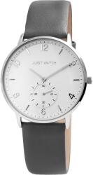 Just Watch Ceas barbatesc, Just Watch, cadran alb, curea piele naturala gri inchis (JW20015-002) Ceas