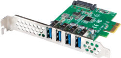 Lanberg Placă PCI Express x1 4x USB-A 3.1 Gen1 low-profile (PCE-US3-004) - cel