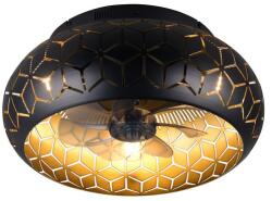 TRIO Bidar arany-fekete ventilátoros lámpa (TRI-R61574080) E27 3 izzós IP20 (R61574080)