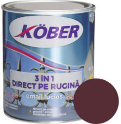 Köber 3in1 Email lucios anticoroziv Köber 3 în 1 Direct pe rugină roșu vin RAL 3005 0, 75 l (E813005L-C0.75L)