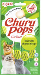 CIAO Recompensă pentru pisici CIAO Churu Pops cu ton și pui fără cereale, gluten, lactoză și zahăr 4x15 g (EU713)