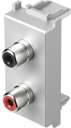 TEM Priză audio stereo TEM 2xRCA, argintiu (TEM-KM22ES-B)