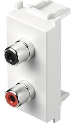 TEM Priză audio stereo TEM 2xRCA, alb (TEM-KM22PW-B)
