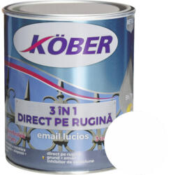 Köber 3in1 Email lucios anticoroziv Köber 3 în 1 Direct pe rugină alb 0, 75 l (E81100L-C0.75L)