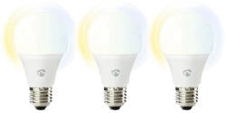 Nedis Set 3 becuri LED variabile Nedis E27 9W 806 lumeni, glob mat A60, conexiune WiFi (WIFILRW30E27)
