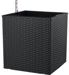 Lafiora Ghiveci FloraSelf plastic 36x36x36 cm antracit incl. set de udare și indicator al nivelului de apă (10.07.0802E)