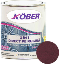 Köber 3in1 Email anticoroziv cu efect de lovitură de ciocan Köber hammer roșu Bordeaux 0, 75 l (E81200-C0.75L)