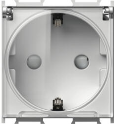 TEM Priză simplă cu împământare TEM, capac de protecție transparent, argintiu (TEM-VM11ST-U)