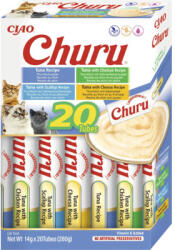 CIAO Recompensă pentru pisici cremoasă CIAO Churu cu ton fără cereale, gluten, lactoză și zahăr 20x14 g (EU124)
