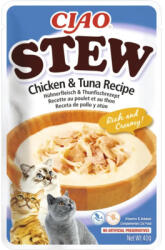 CIAO Hrană umedă pentru pisici CIAO Stew cu pui și ton fără cereale, gluten, lactoză și zahăr 40 g (EU841)