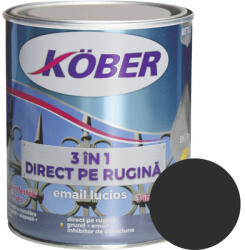 Köber 3in1 Email lucios anticoroziv Köber 3 în 1 Direct pe rugină negru 0, 75 l (E81900L-C0.75L)
