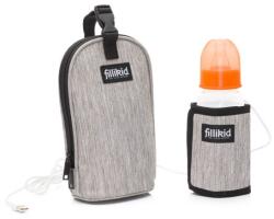 Fillikid Hordozható cumisüveg melegítő világosszürke melange 8008-17