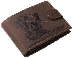 GreenDeed valódi bőr férfi pénztárca golden retriever mintával