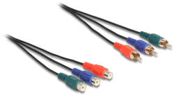 Delock 85370 3 M RCA Fekete komponens videó kábel (85370)